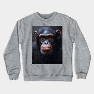 Oil Paint, Hyperrealism, Amazing Zoo Chimpanzee Crewneck Sweatshirt